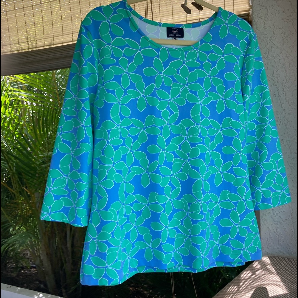 Sailor Sailor, 3/4 sleeve, UPF 50, summer top!